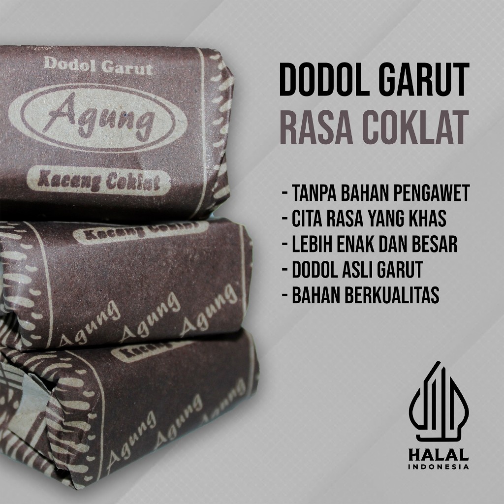 

Dodol Garut Varian Kacang Coklat Dodol Agung makanan khas Garut 1KG - 500GR - 250GR