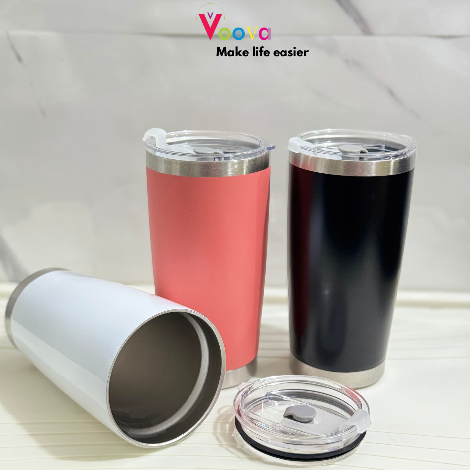 VOOVA Mug Stainless Steel SUS 304/Tumbler Kopi/ Mug Tahan Panas Dan Dingin/Tumbler Kapasitas 600ml /