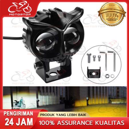 LAMPU SOROT LED/LAMPU TEMBAK LED/LAMPU SOROT OWL 2 LED 12 VOLT DC CAHAYA KUNING-PUTIH/LAMPU TEMBAK M