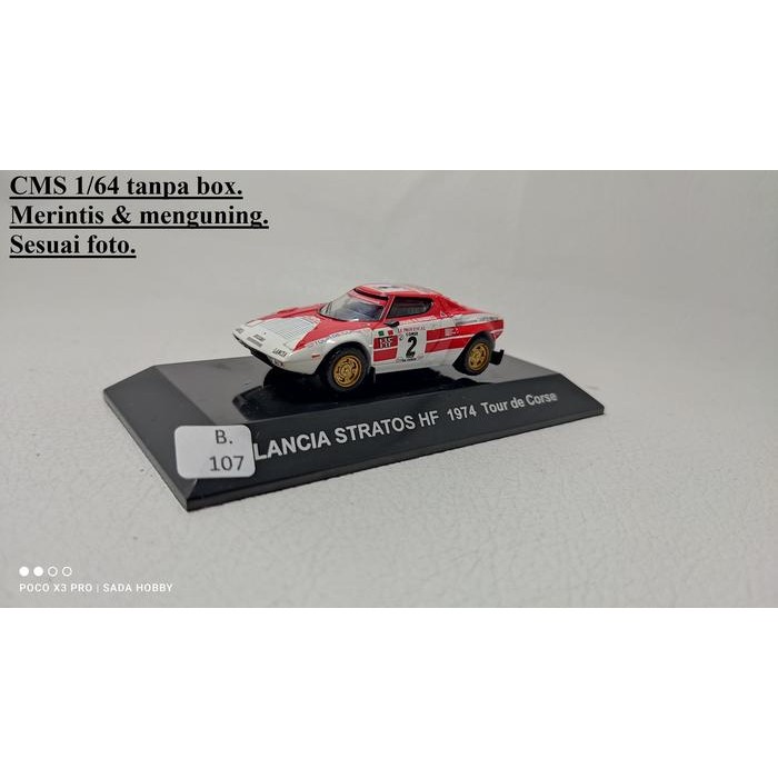 CMS Lancia Stratos HF 1974 Tour De Corse Diecast Skala 1/64 Loose