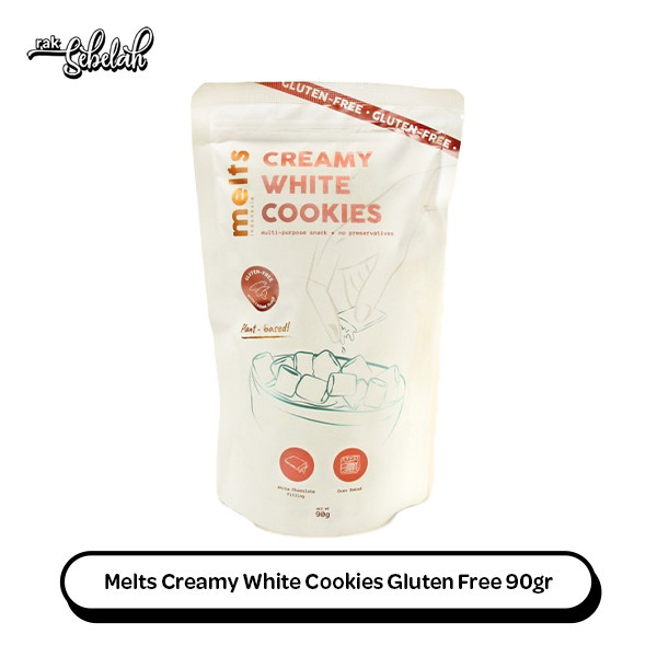 

Melts Creamy White Cookies 90g - Kukis Cokelat Gluten Free | Vegan | Plant Based | Snack Sereal | Rak Sebelah