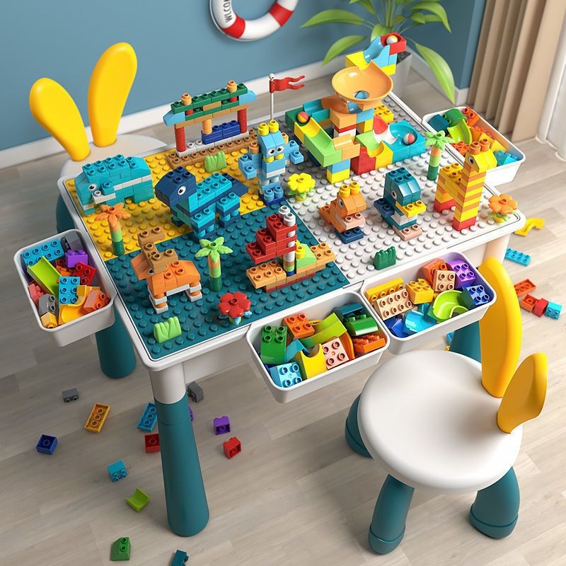 Meja Bricks Anak Multifungsi Blocks Besar Building Table