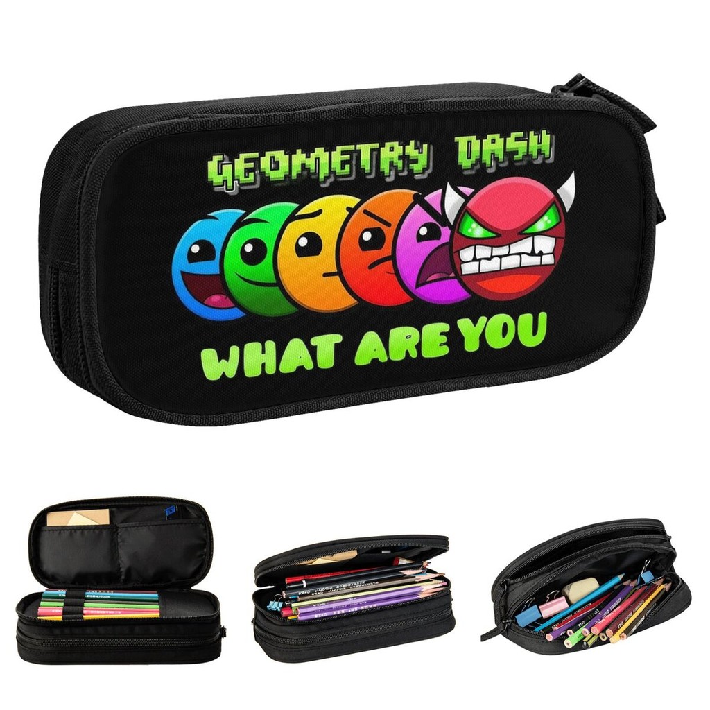 

Cute Geometric Dash Video Game App Games Pencil Case Geometry Dash Pencilcases Pen Holder Kids Bag School Supplies Stationery