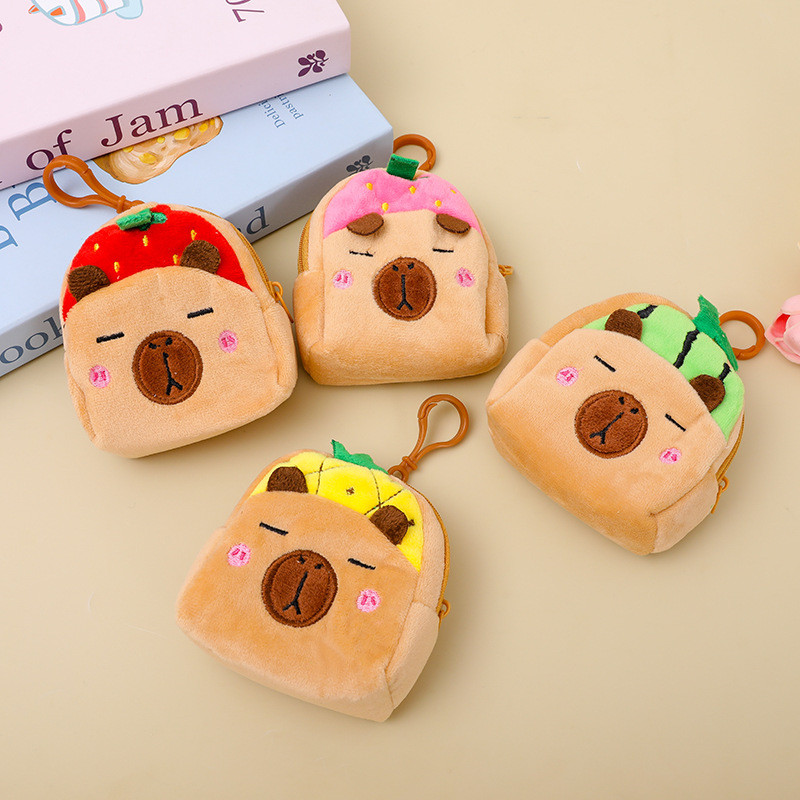 

24pcs/lot Cartoon Capybara Plush Pencil Case Kawaii Pencil Box Cosmetic Pen Bag Stationery School Supplies