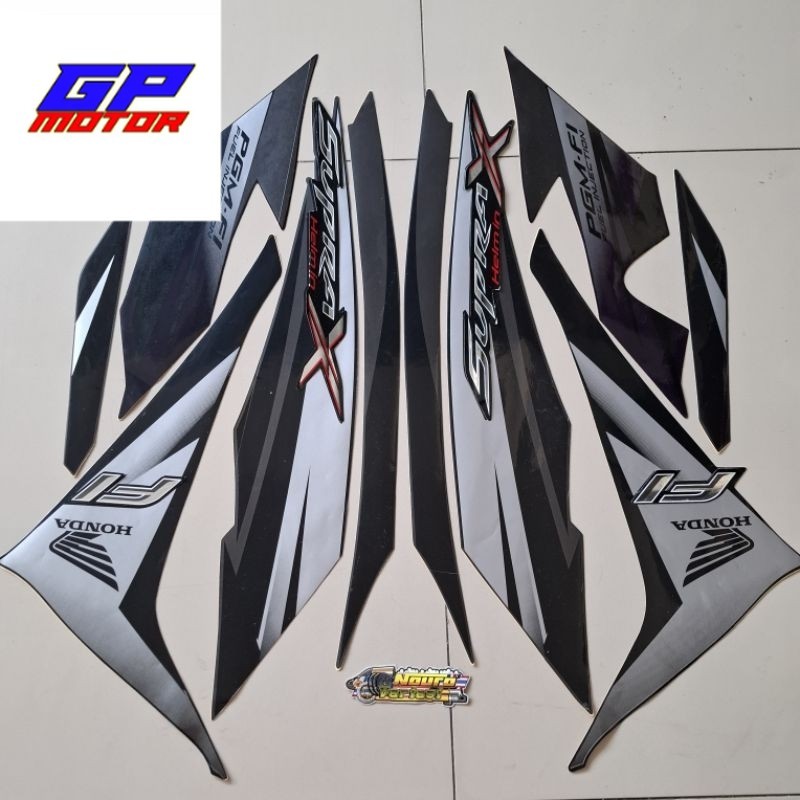 striping honda supra x 125 r helm in pgm fi 2012 violet silver list body standar berkualitas