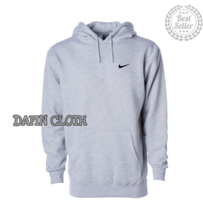 Sweater Hoodie Pria Nike - Abu-abu, L