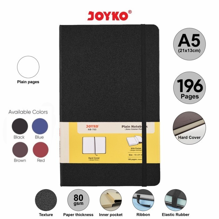 

Notebook JOYKO NB-703 Plain Buku Tulis Catatan Diary Agenda Hard Cover