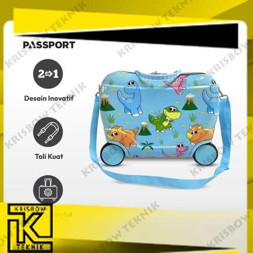 Passport 16 Inci Koper Anak Ride On Dino - Biru