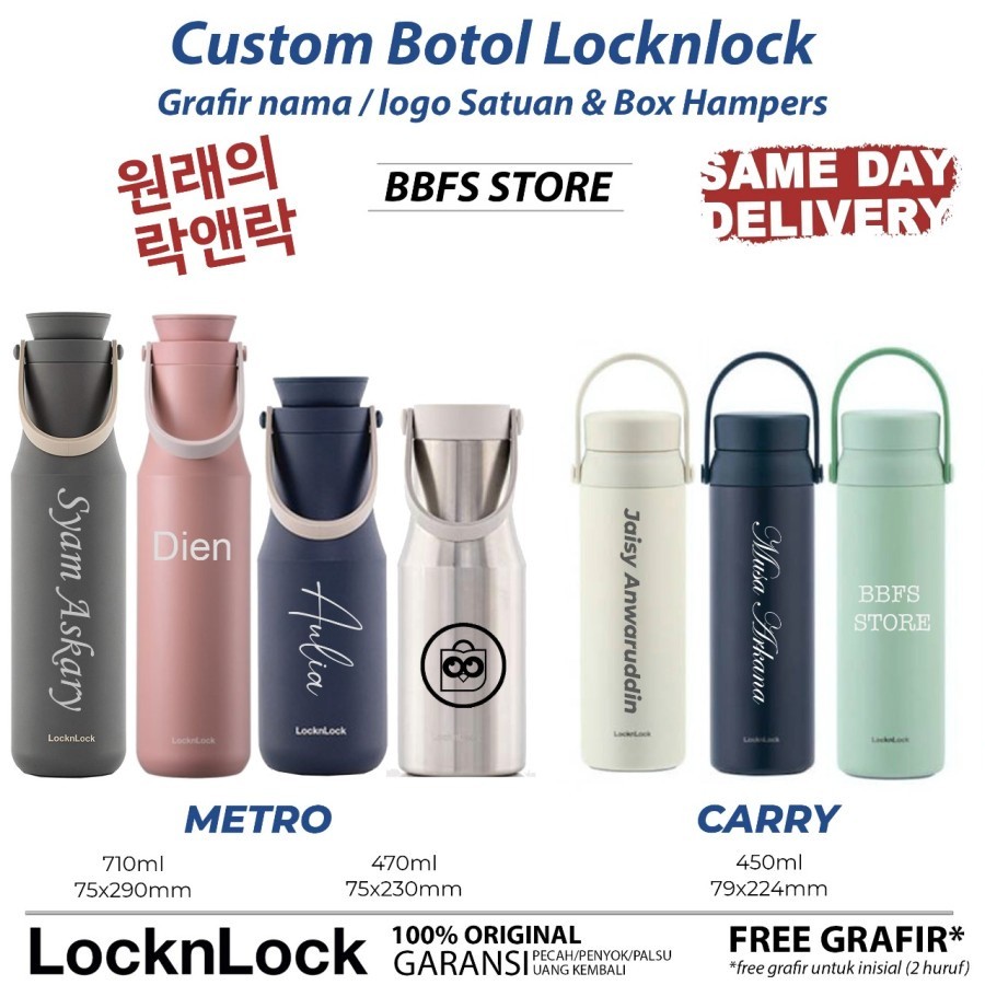 Lock n Lock Metro Double Tumbler 470ml Navy / 710ml Grey Botol tumbler termos Navy Lock&Lock LHC4202