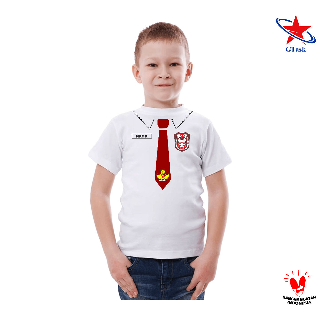 Kaos Anak Seragam Sekolah / Baju Anak Unik Seragam SD SMP SMA