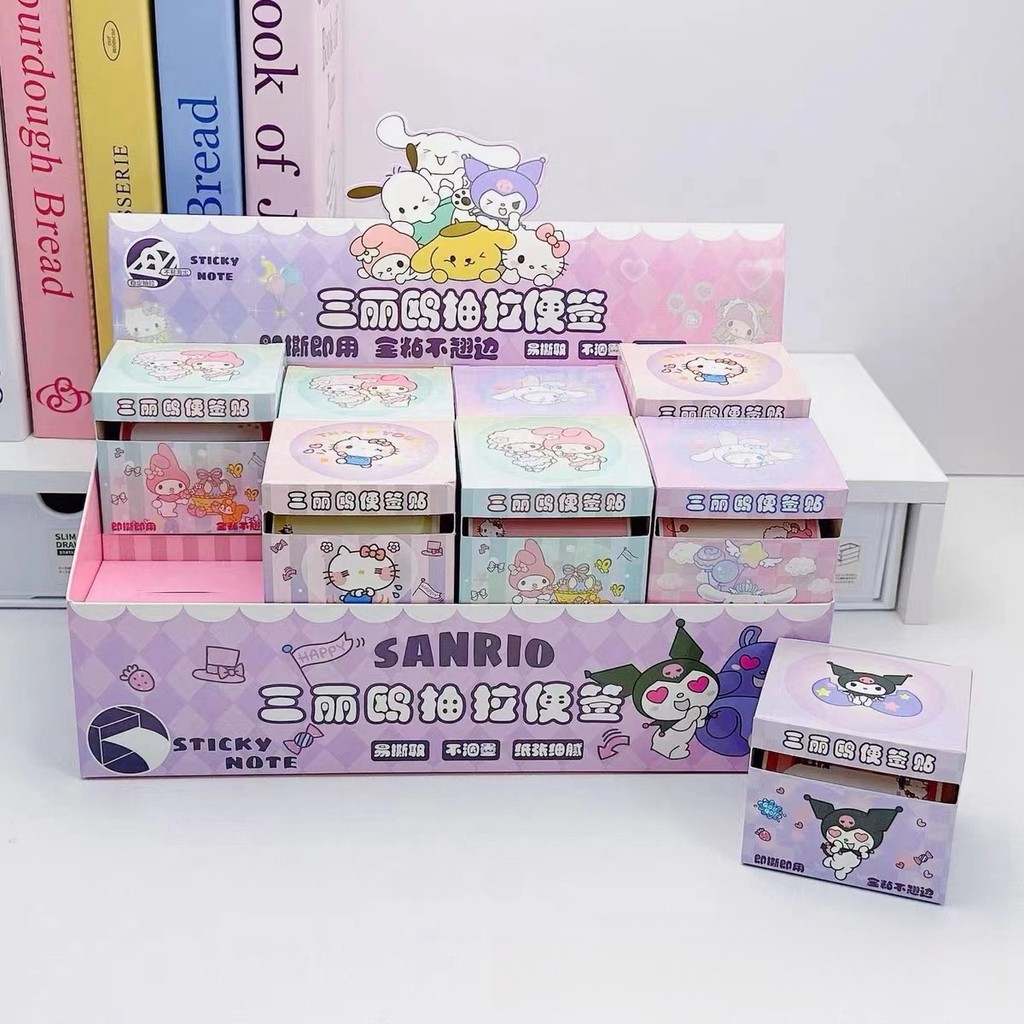 

Sanrio Kuromi pulls sticky notes Melody Cinnamoroll Capibala Color memo pads Diy memo pads Student stationery wholesale