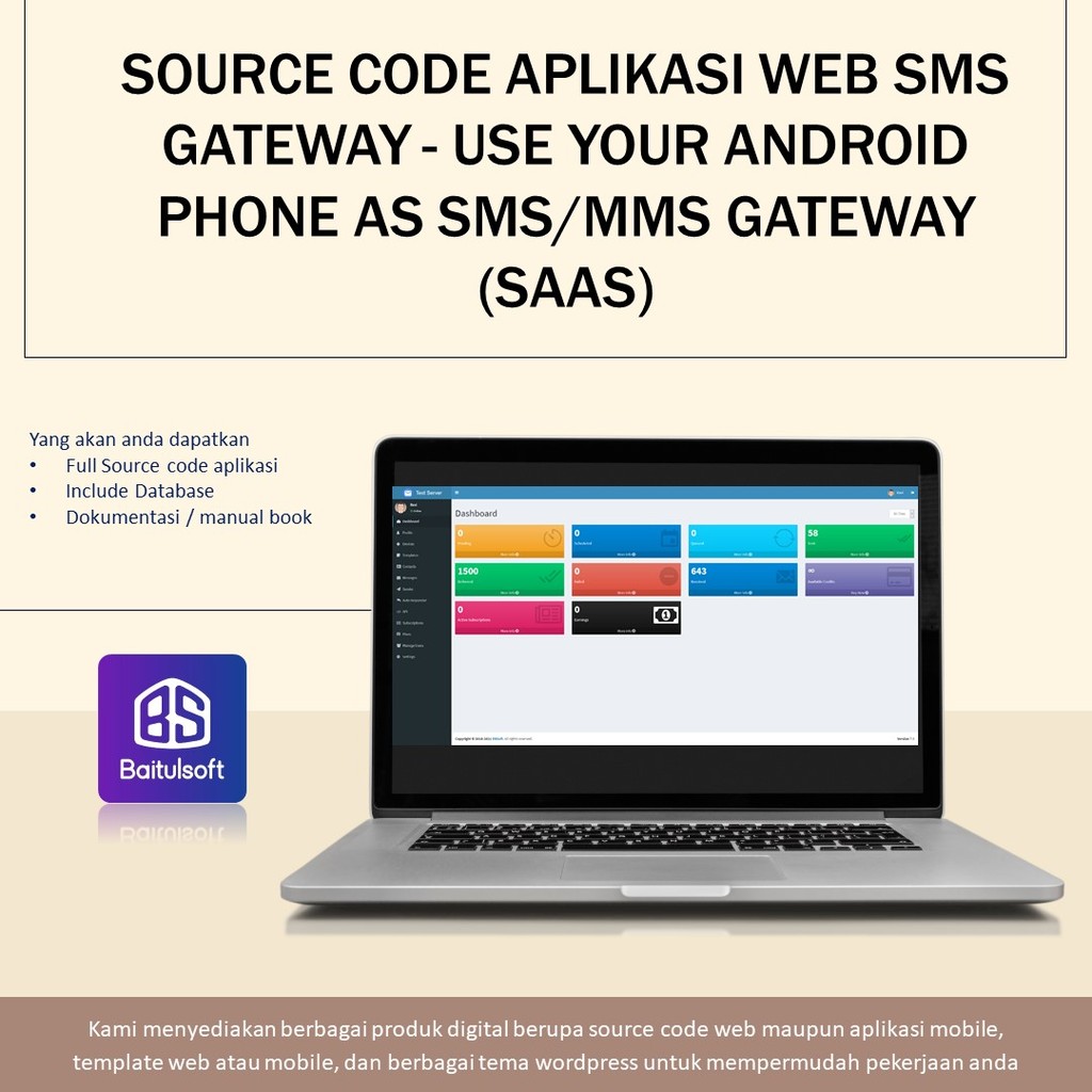 SOURCE CODE APLIKASI WEB SMS GATEWAY - USE YOUR ANDROID PHONE AS SMS/MMS GATEWAY (SAAS)