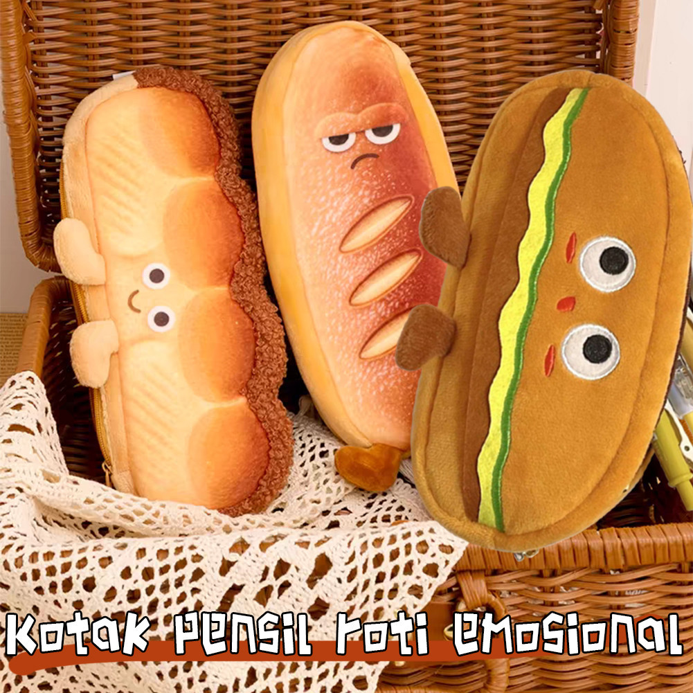 

Tempat Pensil Kain Kotak Pensil Pencil Case Karakter Roti French /Toast/Hamburger Lucu Pensil Sekolah