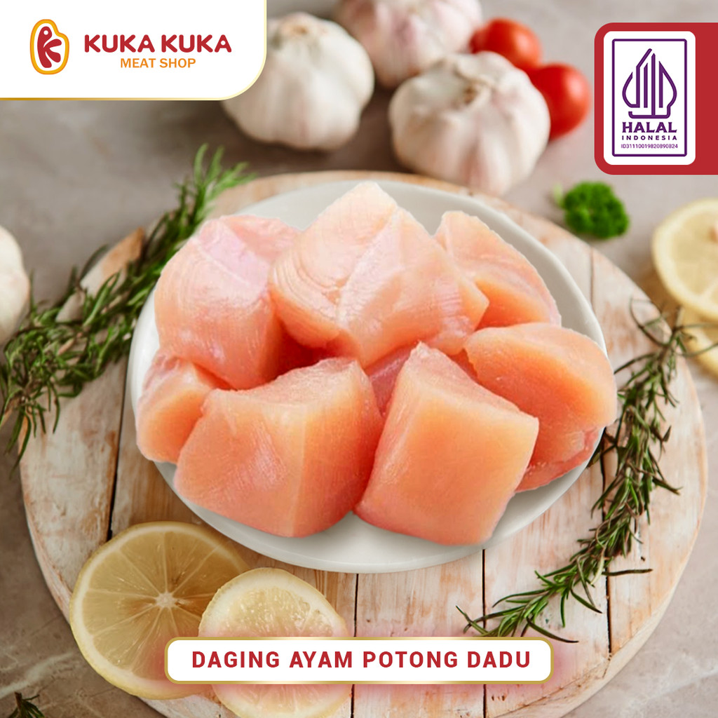 

Daging Ayam Paha Potong Dadu Cubes / Tanpa Tulang Boneless - Kualitas Premium