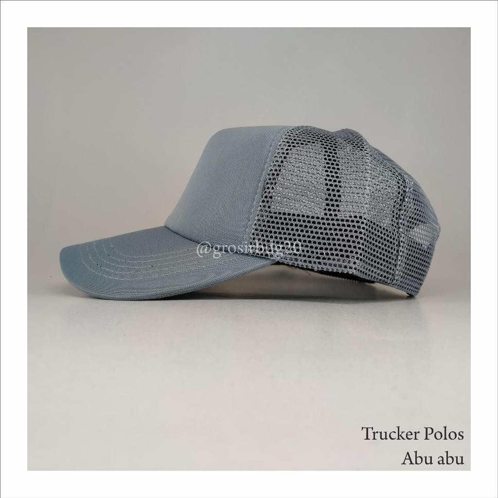 PROMO Topi Polos Trucker Polos lengkung setelan warna hijau army Hitam Navy Blue Marun Biru Abu Hija