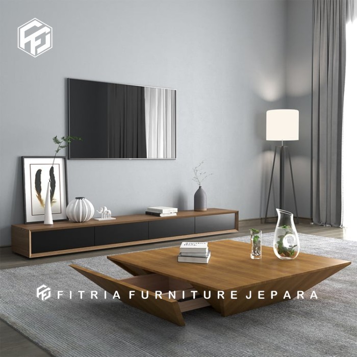 Meja Tv Minimalis Modern Kayu Jati / Meja Tv Kayu Jati