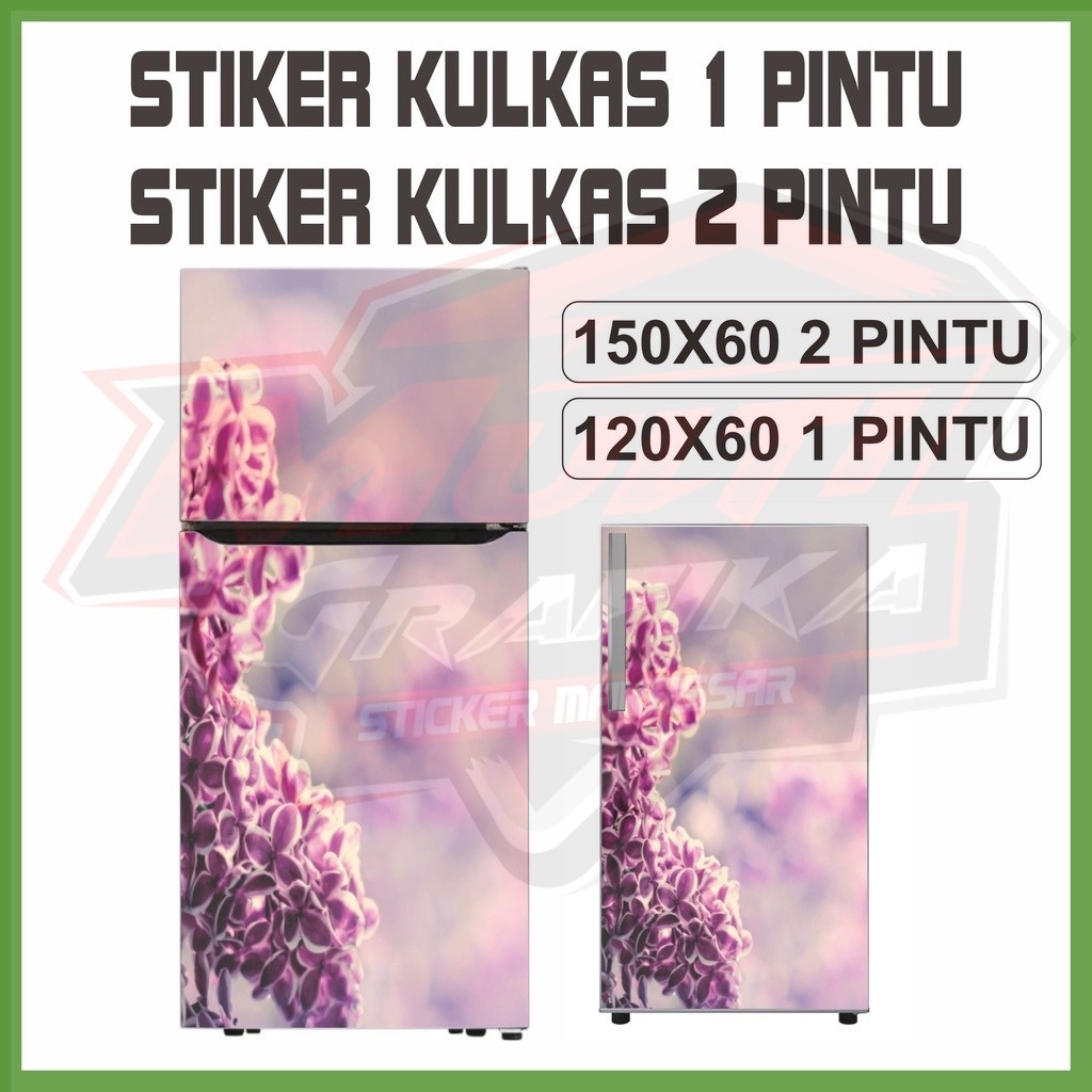 Stiker Kulkas 1 Pintu dan Sticker 2 Pintu Full Body Motif Varian Bunga Sakura Vibes Waterproof