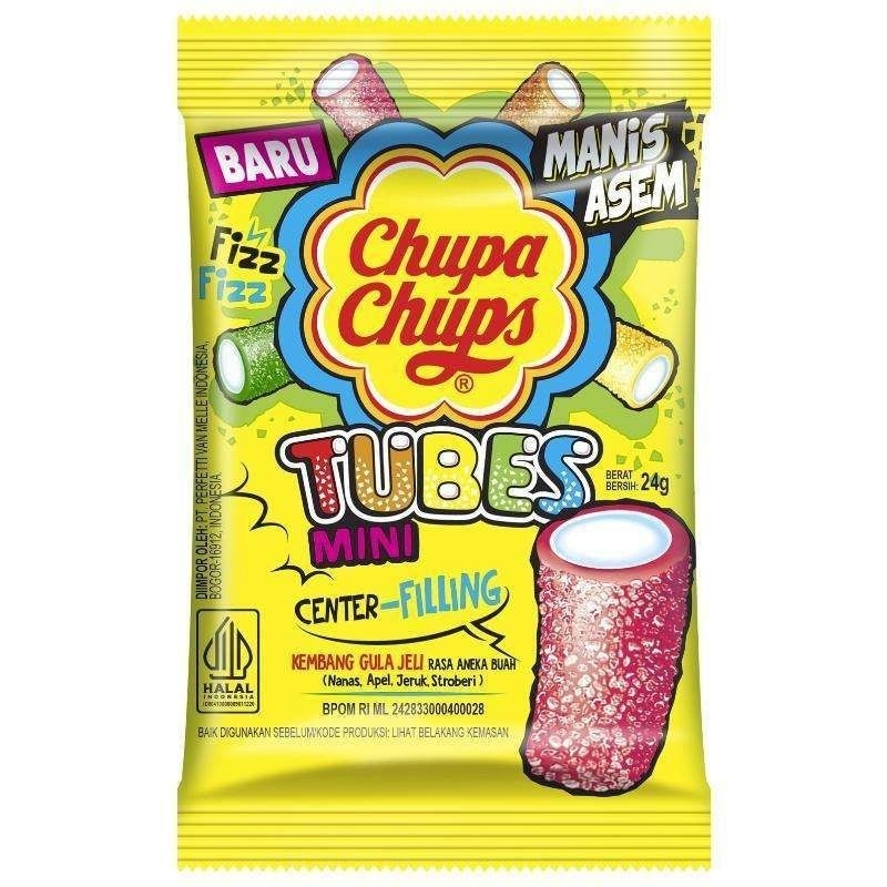 

Chupa Chups Sour Tubes 24g Permen Kembang Lunak Jeli Asam Manis Rasa Aneka Buah