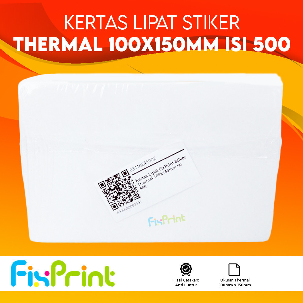 

Kertas Roll Stiker Thermal Kertas Lipat Sticker Label Resi Barcode 100x150 78x10 Anti Luntur