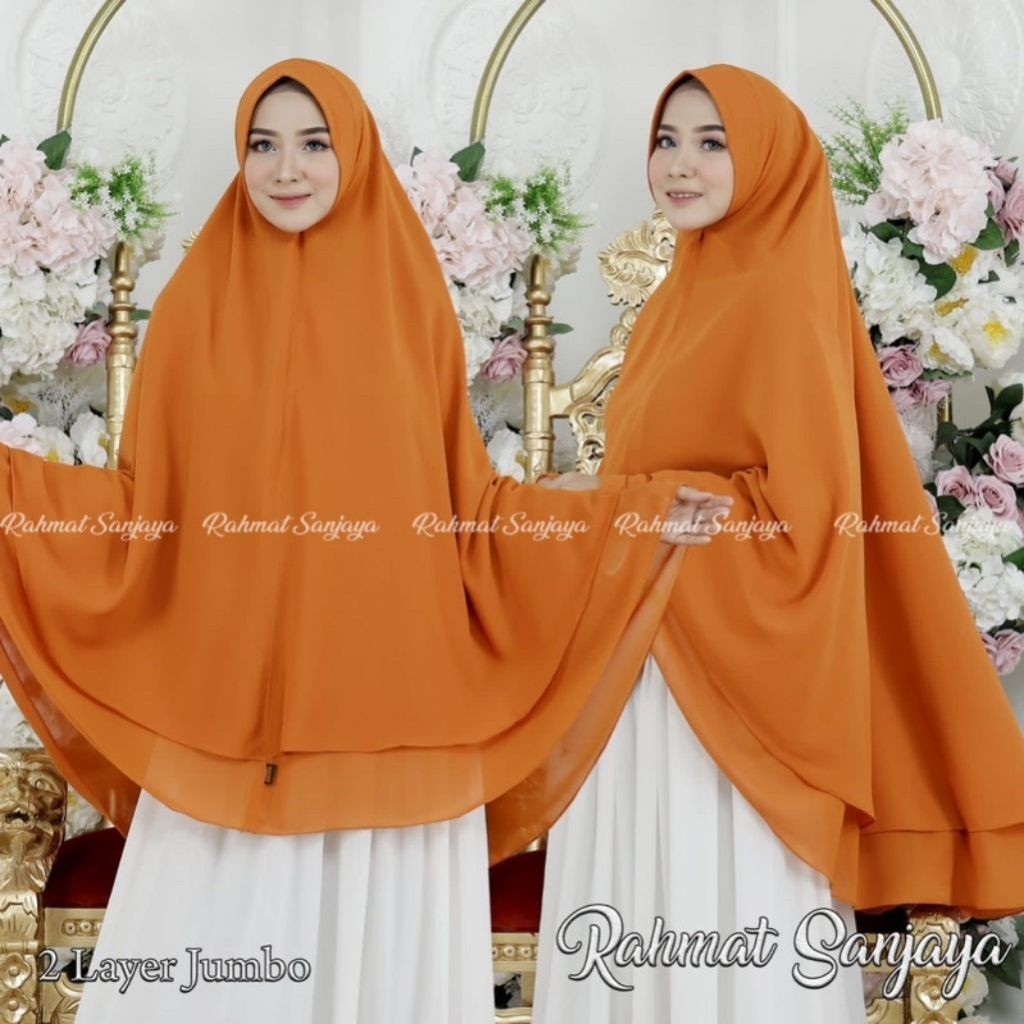 Jilbab Khimar 2 Layer Jumbo Syar'i Pet Anthem Ceruty Babydoll Premium Import