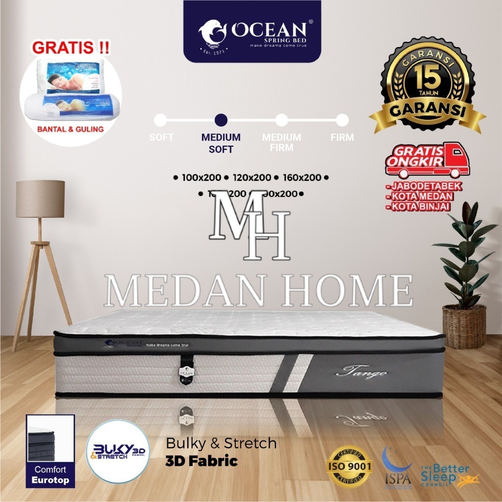 [RUMAHMEBEL88] PROMO TERMURAH Ocean springbed - Kasur Tango Kain Silver Pocket Spring Mattress Only