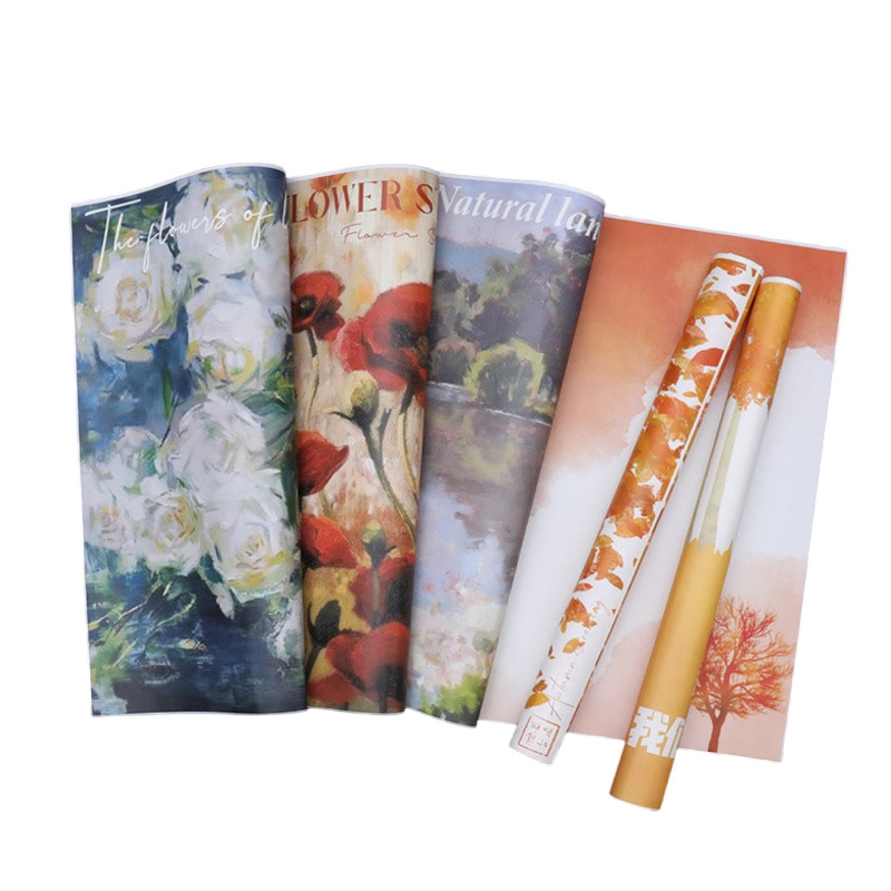 

10pcs Rose Flower Wrapping Paper Gift Paper Florist Bouquet Thick Vintage Printed Floral Paper Home Decoration Party 48*30cm