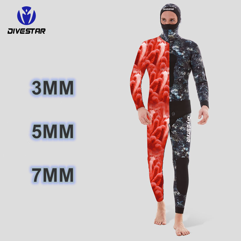 DIVESTAR Wetsuit 5mm/3mm /7mm Scuba Snorkeling Jellyfish Diving Suit Men Neoprene Underwater Hunting