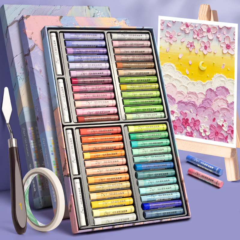

Warna Berat Pastel Minyak Morandi Krayon Cat Minyak Warna Soft OIL PASTEL 1 set isi 24 / 36 /48Warna