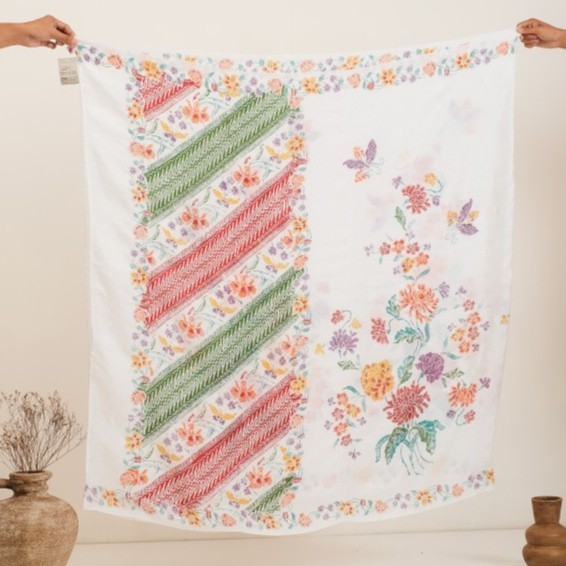 Kain Sarung Batik Encim Kombinasi Meradelima Viscose - Biru