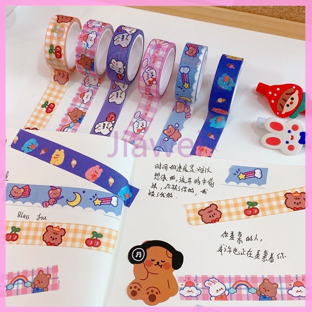 

Jiawei stiker cartoon / pita pelekat cartoon/Hangsu Paper Tape Washi Tape Korea Jepang Mini