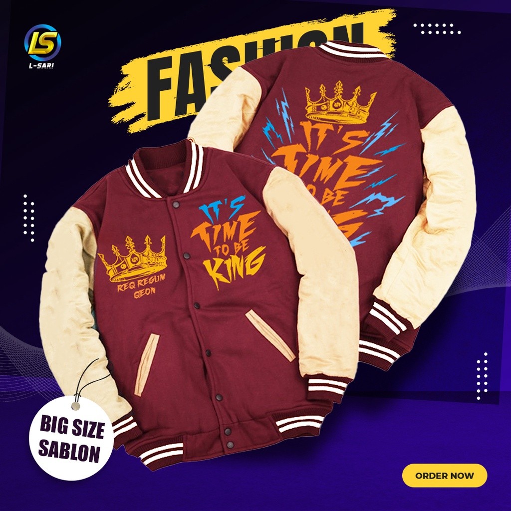 Jaket Varsity 3Second x RRQ Esport Its Time To Be A King C031023 Alterego Onic Evos Echo Btr Big Siz