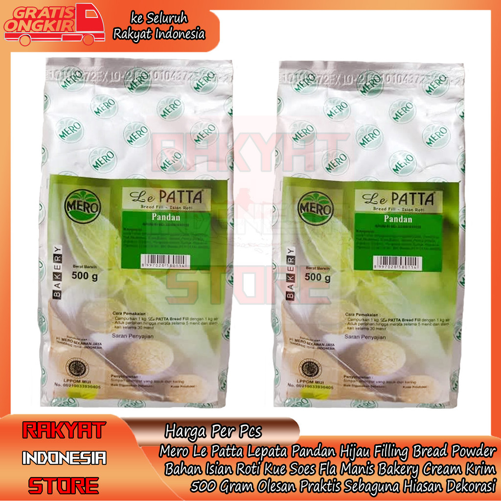 

Bahan Isian Roti Kue Soes Sus Manis 500 Gram Gr Mero Le Patta Lepata Pandan Hijau Filling Bread Powder Bubuk Tepung Selai Olesan Toping Creamy Multifungsi Serbaguna Praktis Bakery Cream Krim Pasta Vla Fla Pengisi HUM Hiasan Dekorasi Original