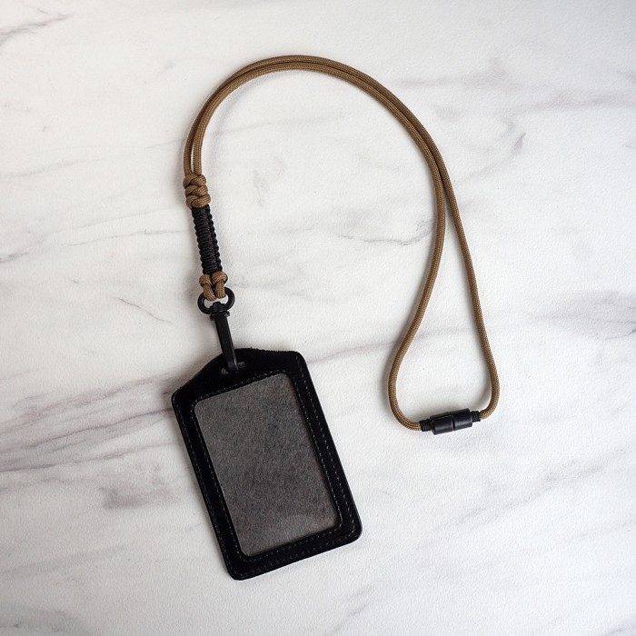 

⭐BISA COD⭐ Id Card Holder / Gantungan Name Tag Lanyard Solid Paracord Coyote, 177179cm