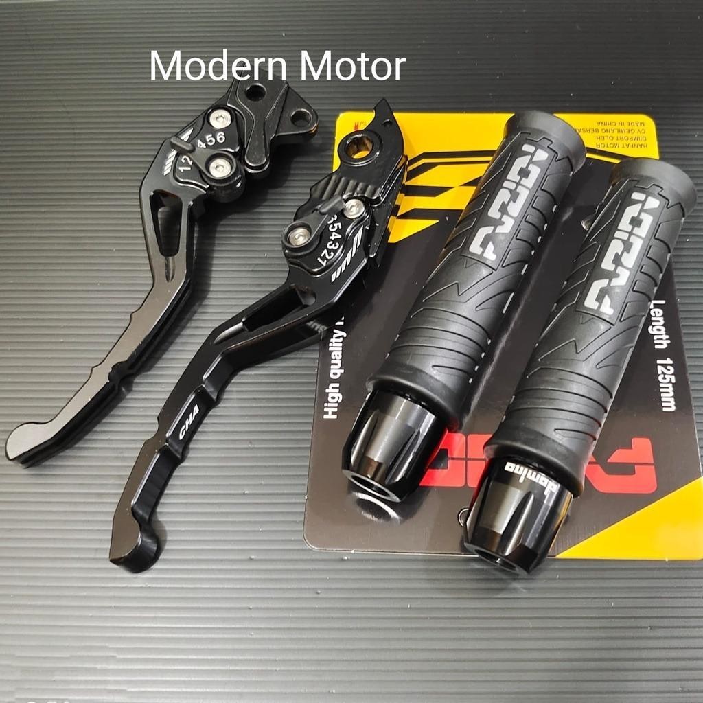 Paket 3in1 Handgrip FUZION + Jalu Stang Cnc + Handle Setelan Cnc Beat RK King Vixion Aerox PCX Adv N