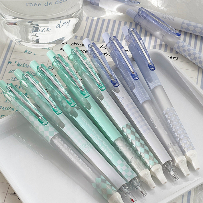 

6pcs Pulpen Gel 0.5mm Pena Mekanik Pulpen Aesthetic Retractable Pen Alat tulis Pulpen Gel Tinta Hitam Stationery Lucu Pulpen Gel Pena Study Stuff