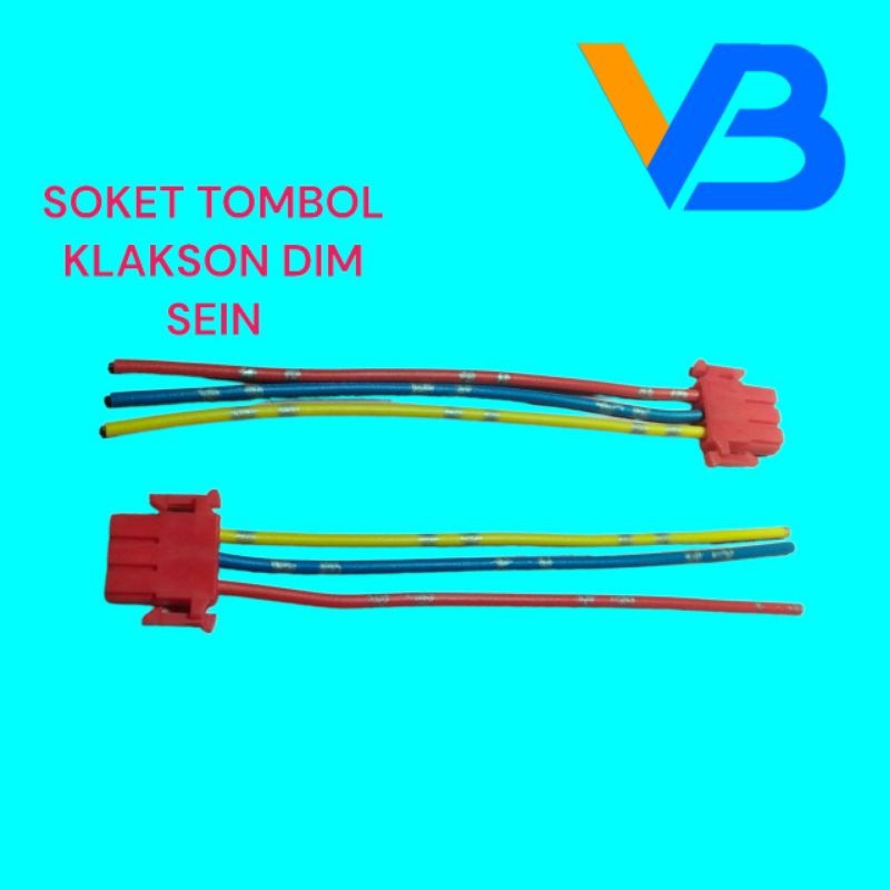 Soket Tombol 3 pin Soket Tombol Lampu Klakson Stater Sen Motor