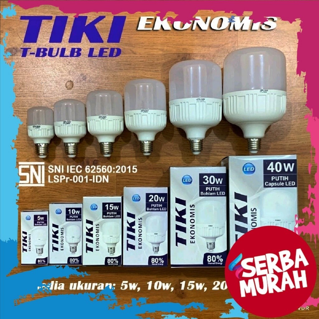 Tiki Lampu LED Ekonomis Kapsul Capsule Putih 5W 10W 15W 20W 30W