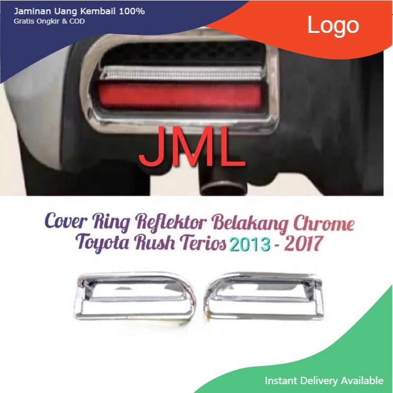 Cover reflektor bumper belakang chrome new rush terios 2013 -2017. Tasya_Variasi_Mobil