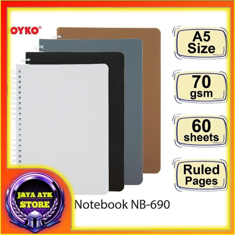 

Ruled Spiral Notebook A5 NB-690 Buku Catatan Bergaris 70 Gsm 60 Lbr