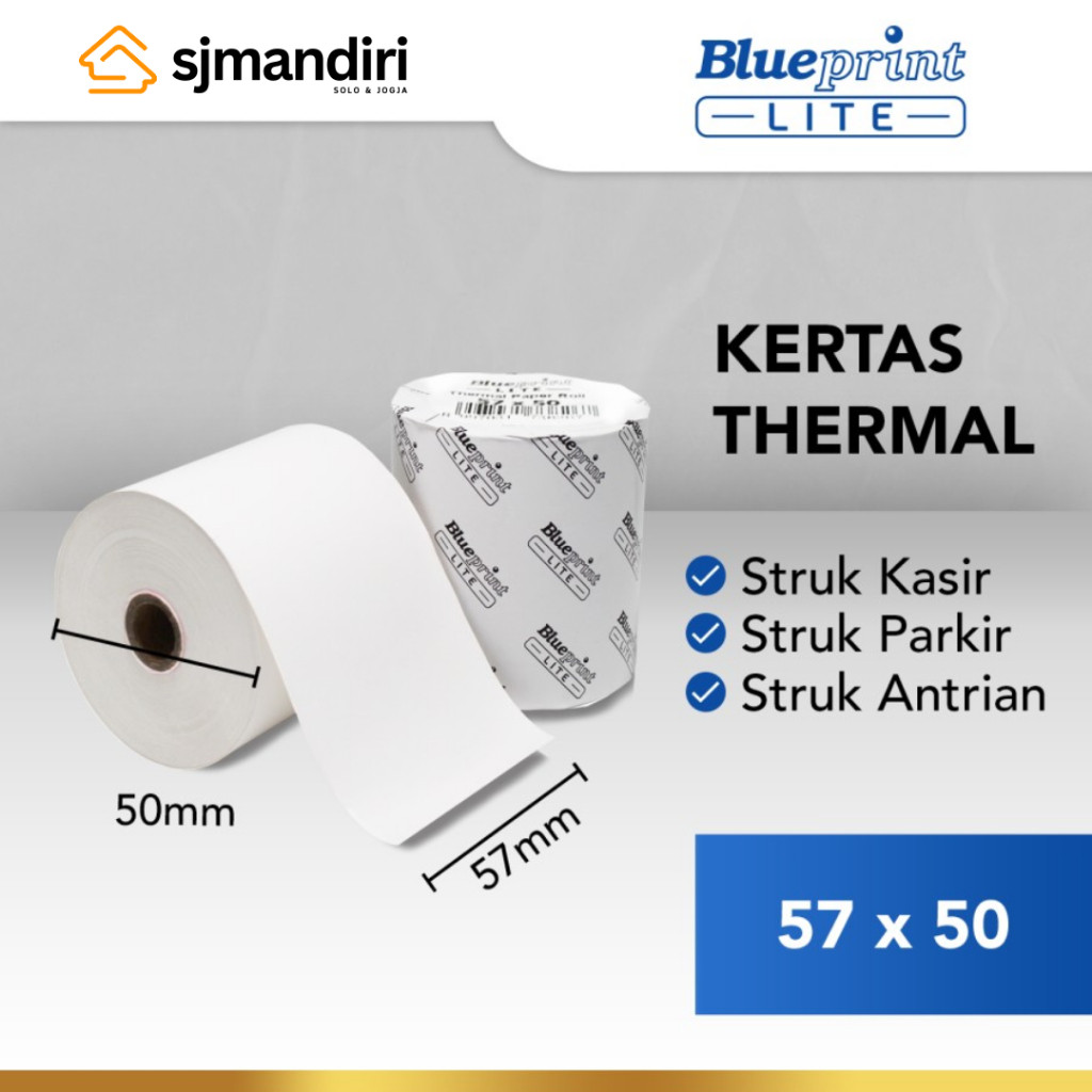 

SW MALL Blueprint Lite Paper Thermal EDC 57 x 50 mm Kertas Struk Nota Karcis PPOB