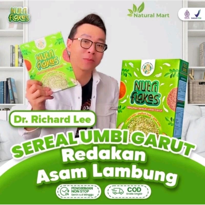 

SPESIAL NATARU Nutriflakes Sereal Umbi Garut Solusi Penderita Asam Lambung Maag Kronis Gerd 1 Box