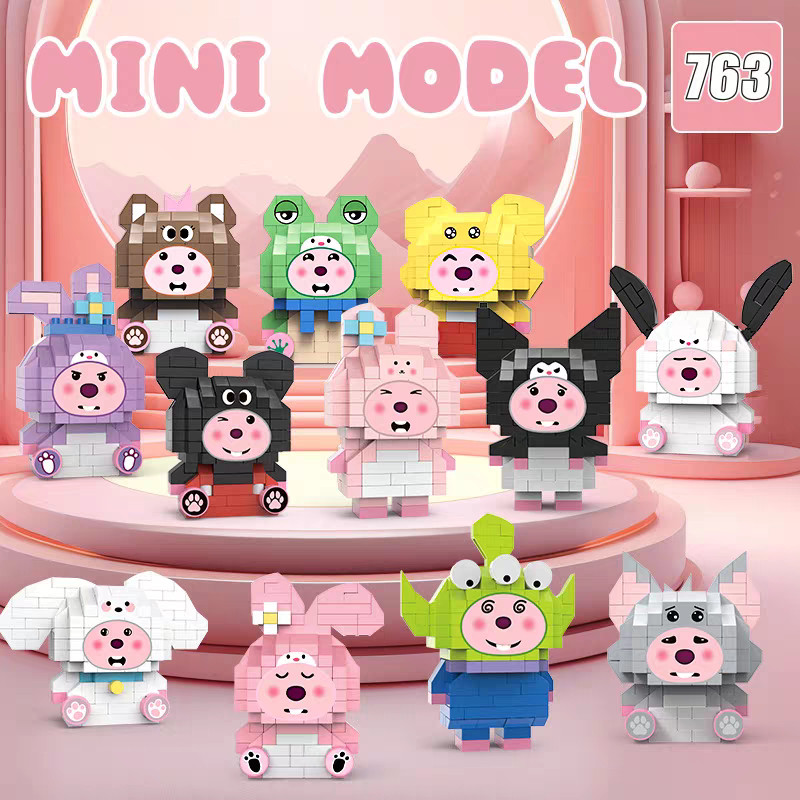 Lego Loopy/Kuromi/Cinnamoroll/Melody Bricks Karakter Mainan Menyusun Nano Blok DIY Susun Blok Permai