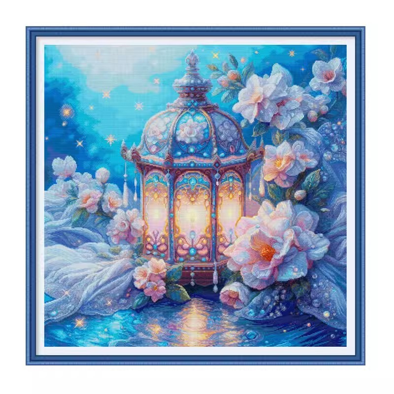 

Palace lantern flower Cross Stitch Kits Stamped 11CT 14CT 16CT Needlework DIY Patterns Handmade Embroidery Set 90 Colors