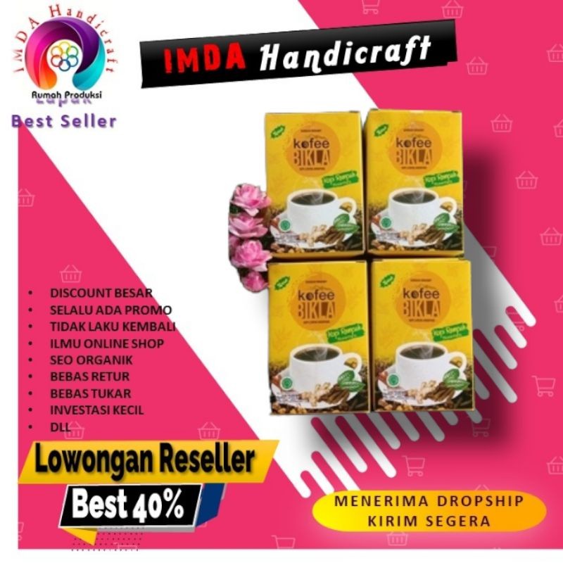 

IMDA HANDICRAFT KOPI BIKLA KOPI REMPAH Kopi Bermutu PAKET 4 PCS BOX 20 SACHET