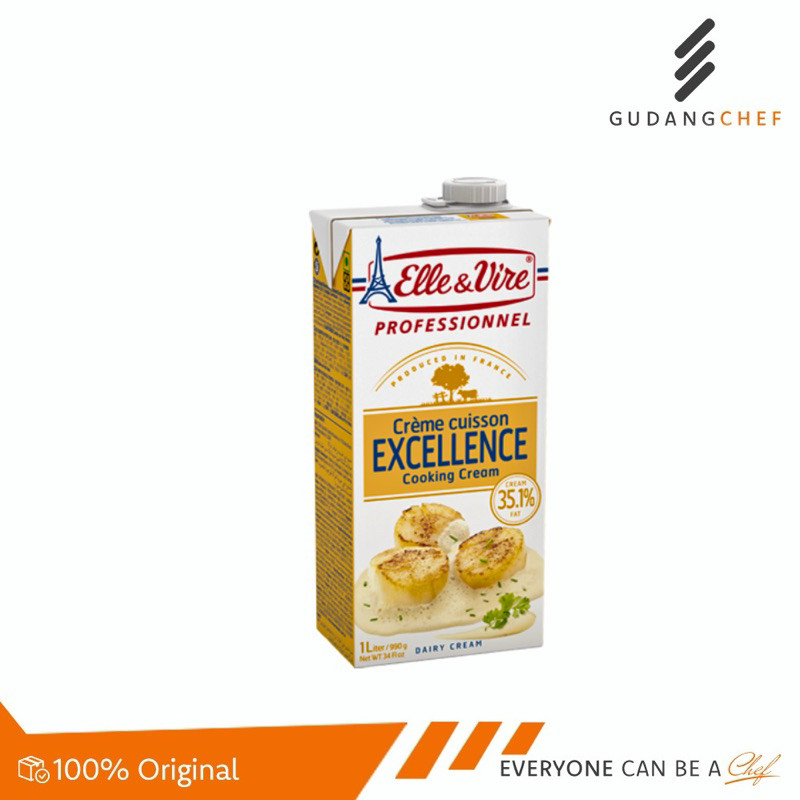 

Elle & Vire Excellence Cooking Cream 1 Liter - Krim Masak untuk Saus & Masakan