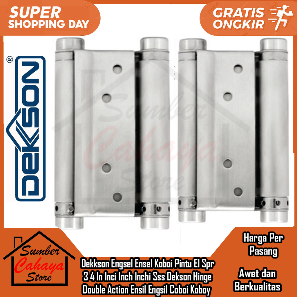 Dekson Hinge Double Ensel Koboi Pintu El Spr 3 4 In Dekkson Engsel Inci Inch Inchi Sss Action Ensil 