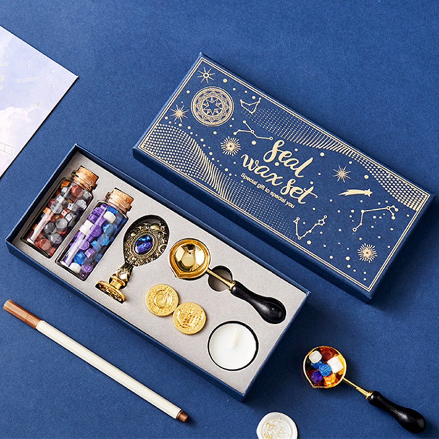 

Creative Starry Sky Lacquer Wax Particle Set Wax Seal Stamp Kit DIY Decoration Envelope Wedding Invitation