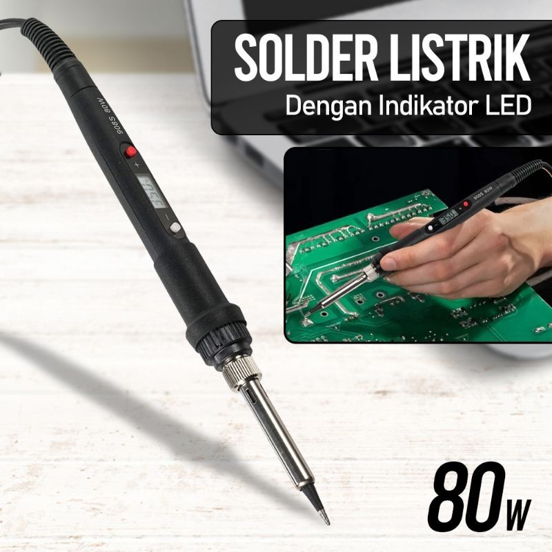 Solder Digital Iron Adjustable Temperature 908S 80W - /Pena Solder Suhu Dapat Disesuaikan/Kit Alat P