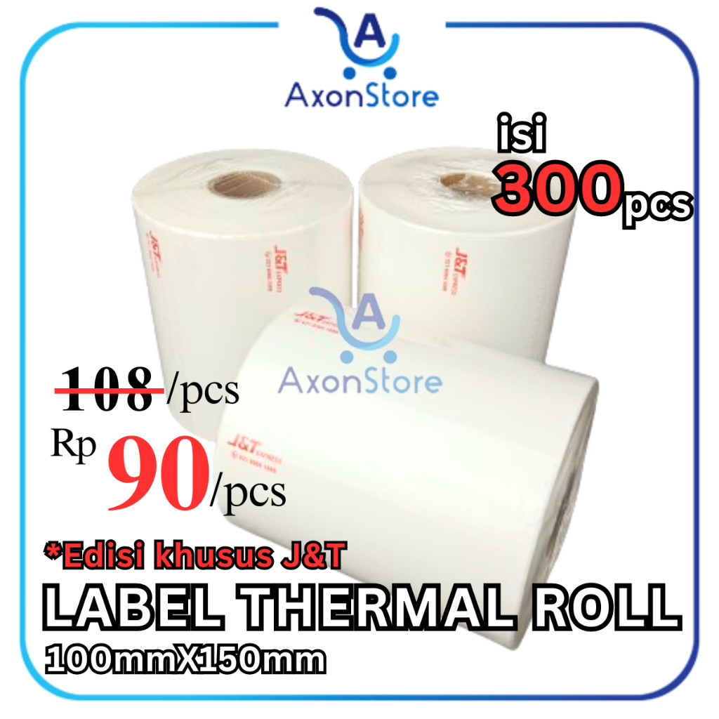 

GROSIR Label Thermal J&T 2 Rangkap 100x150 mm 300pcs Sticker Resi 4X6 JNT