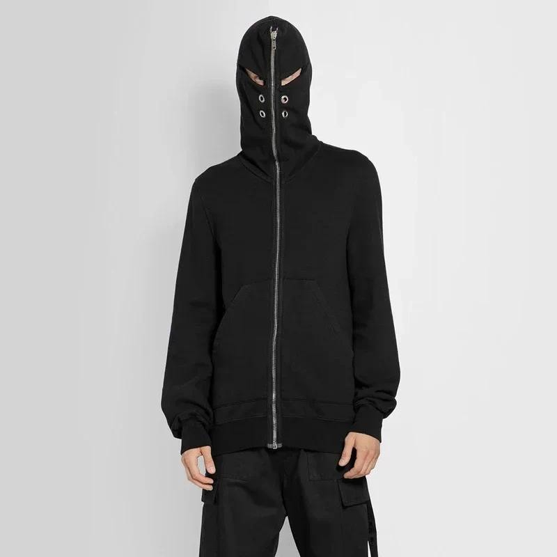 24ss New In Designer Rick Hoodies Men Clothings Y2k Zip Up Owens Hooded Shirts Streetwear Graphic Sp